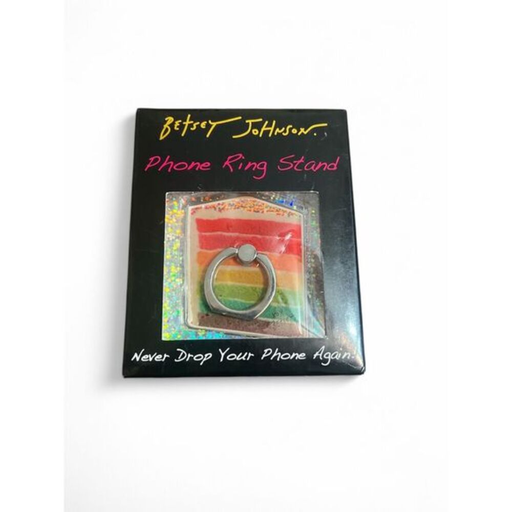 Betsey Johnson Rainbow Cake Phone Ring Stand Grip‎ Holder Never Drop